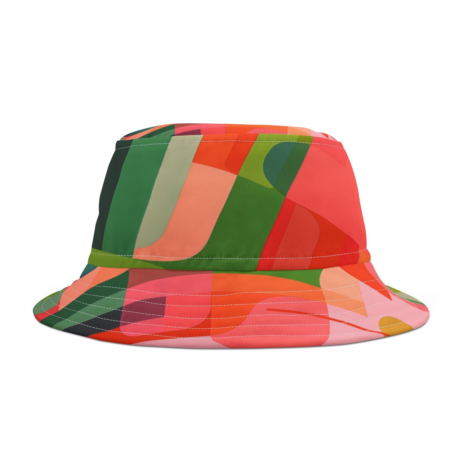 Futuristic Abstract Geo Stripe Vibrant Bucket Hat