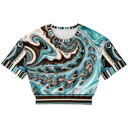 Turk and Caicos Eco-Poly Short Sleeve Cropped Pullover