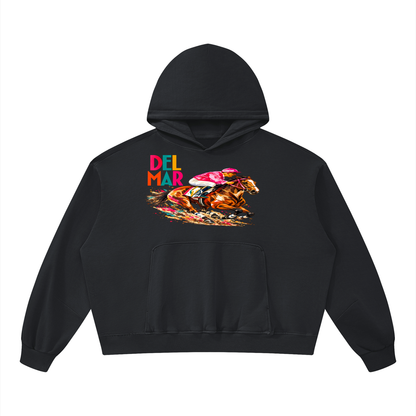 Del Mar Off to the Races Unisex Boxy Vintage Washed Hoodie