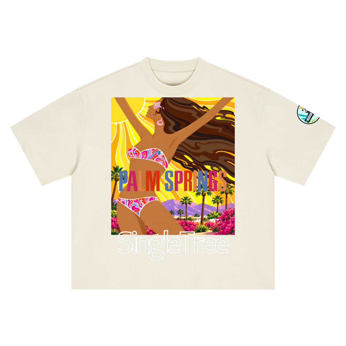 Here Comes the Sun Palm Springs Boxy Oversized Unisex T-Shirt