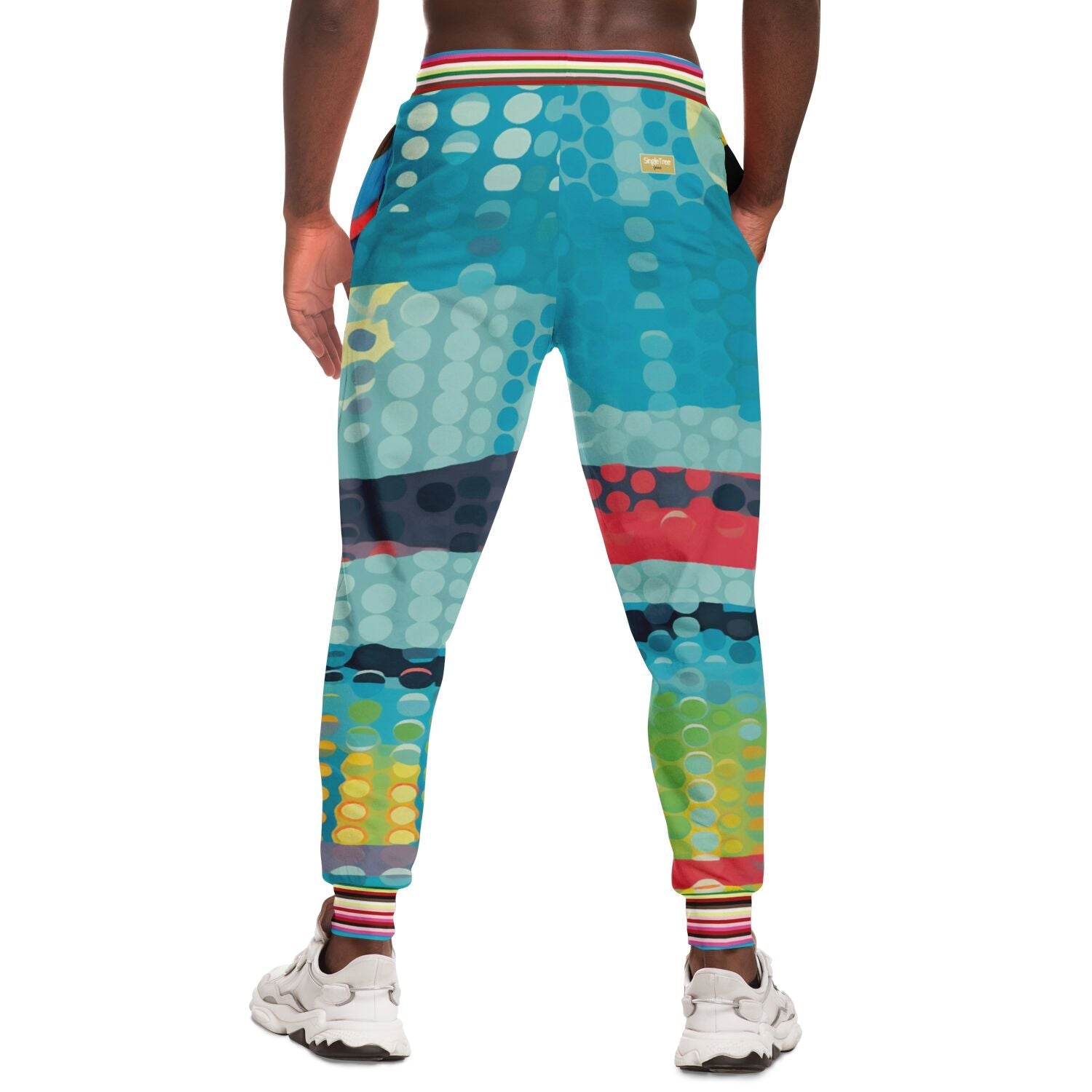 Blue Currents Abstract Wave Eco-Poly Unisex Joggers