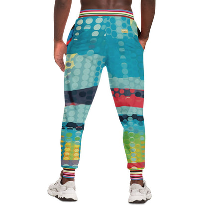 Blue Currents Abstract Wave Eco-Poly Unisex Joggers