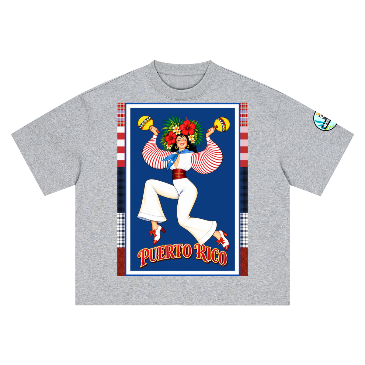 Spirit of Puerto Rico - Maracas Girl Boxy Oversized Unisex T-Shirt