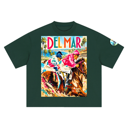 Del Mar Off to the Races Boxy Oversized Unisex T-Shirt