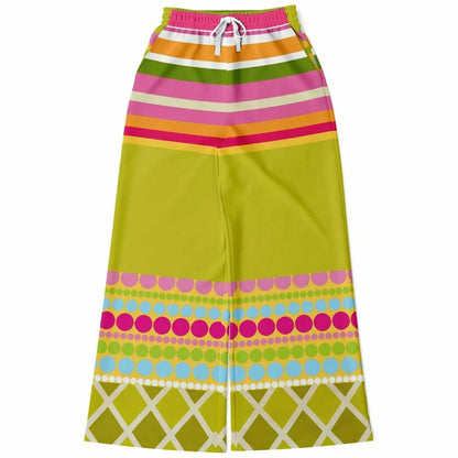 Hello Janis! Groove Stripe Eco-Poly Wide Leg Pants