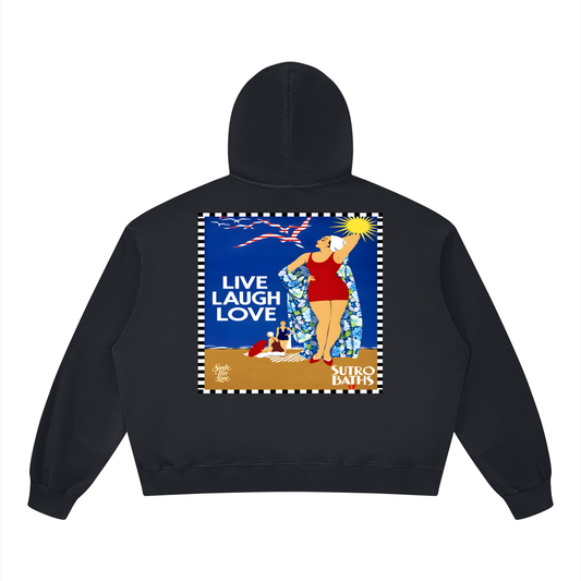 Live Laugh Love Sutro Baths San Francisco Unisex Boxy Vintage Washed Hoodie