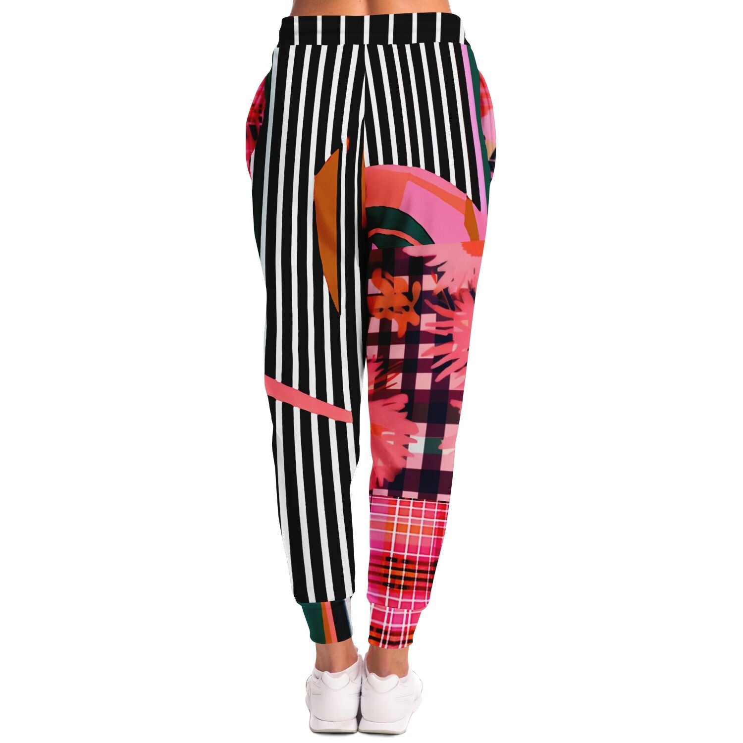 Pink Chrysanthemum Plaid Eco-Poly Unisex Joggers