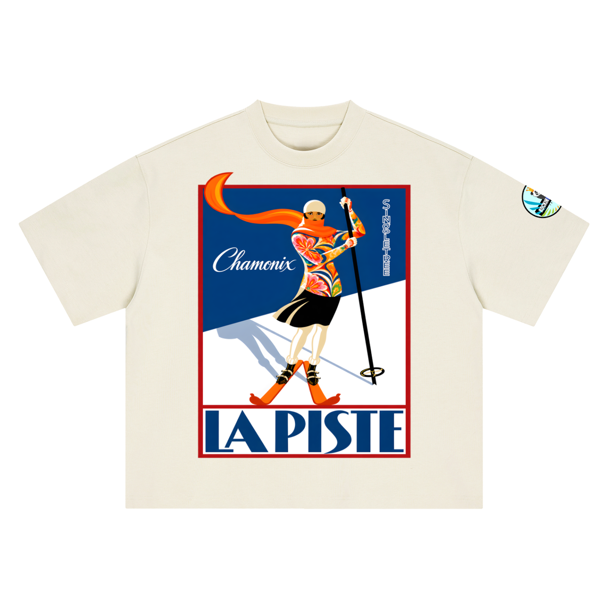 La Piste Faire du Ski Chamonix Boxy Oversized Unisex T-Shirt