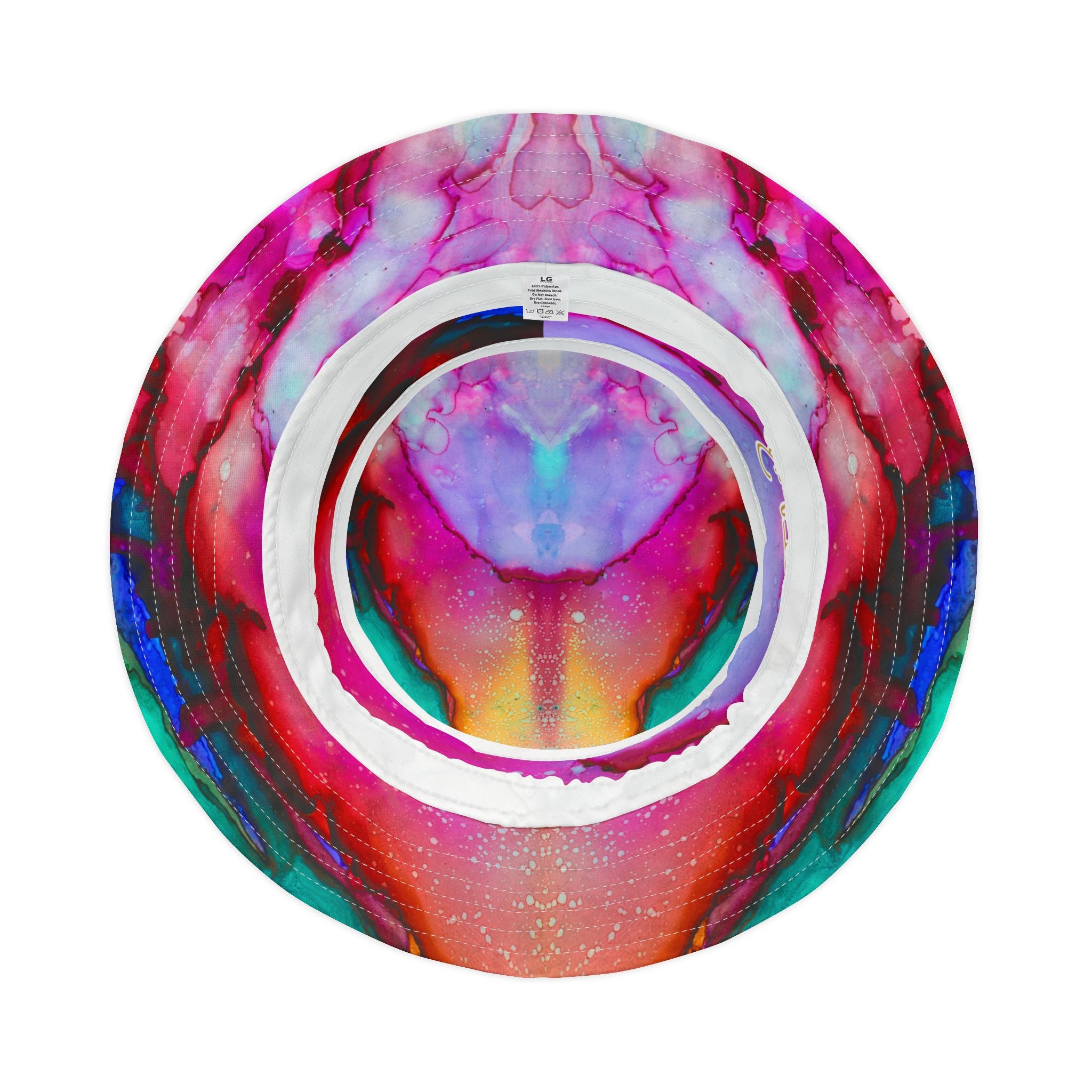 Martian Marble Swirl Abstract Print Vibrant Bucket Hat
