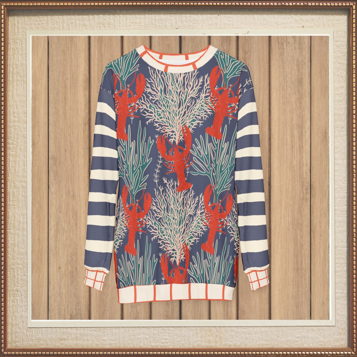 Rock Lobster Blue Oceanic Undersea Garden Unisex Sweatshirt (Gold Label)