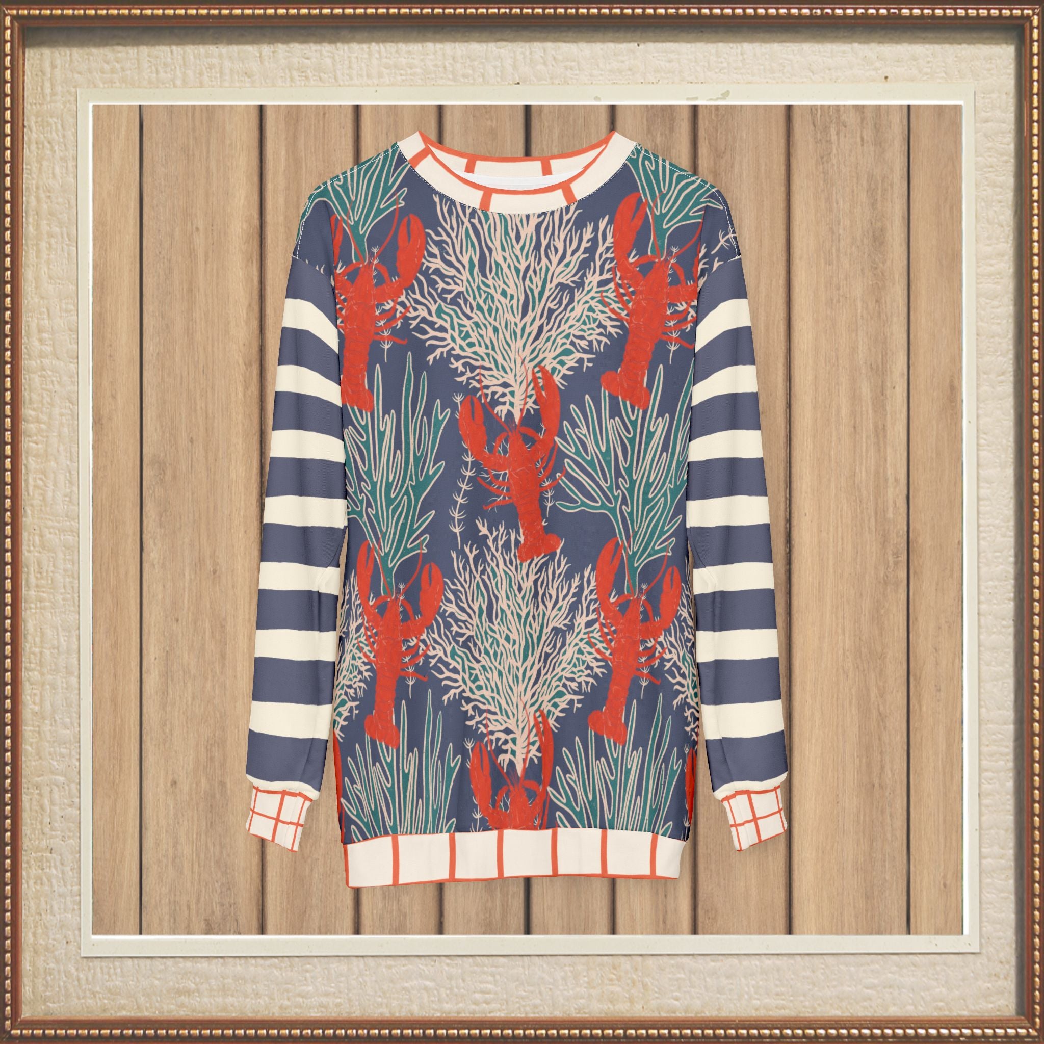 Rock Lobster Blue Oceanic Undersea Garden Unisex Sweatshirt (Gold Label)
