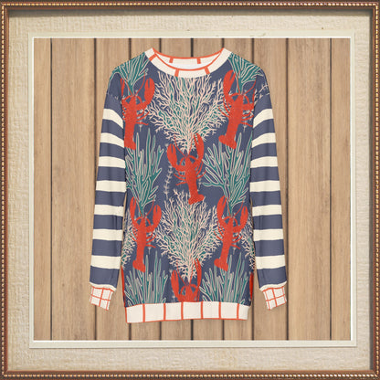 Rock Lobster Blue Oceanic Undersea Garden Unisex Sweatshirt (Gold Label)