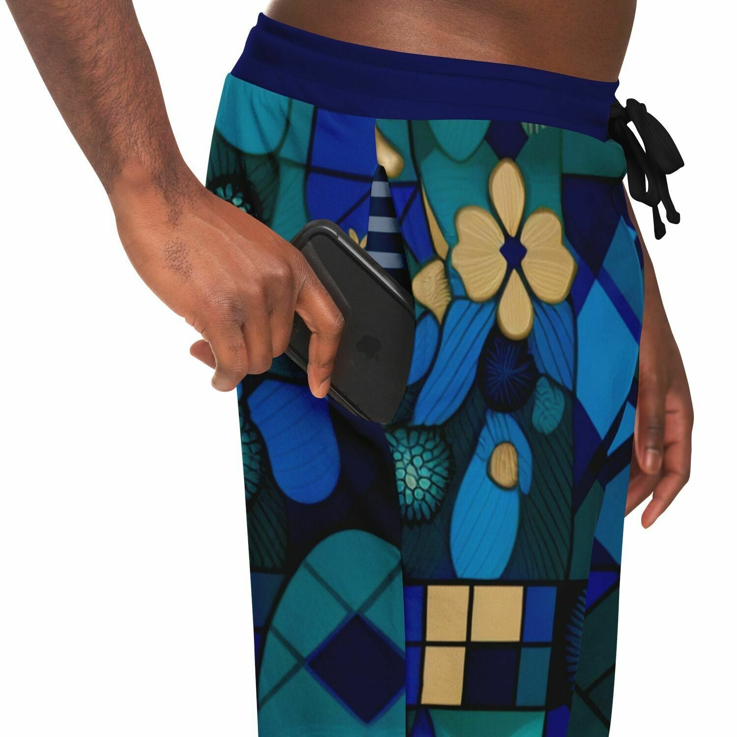 Blue Mystic Abstract Plaid Eco-Poly Unisex Joggers