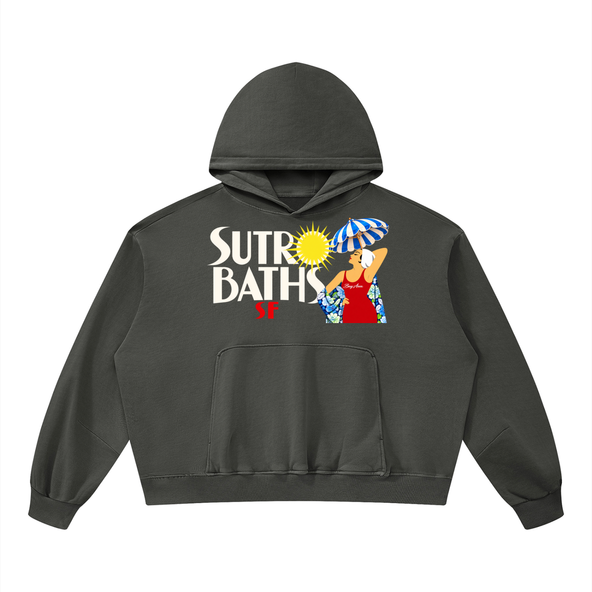 Live Laugh Love Sutro Baths San Francisco Unisex Boxy Vintage Washed Hoodie