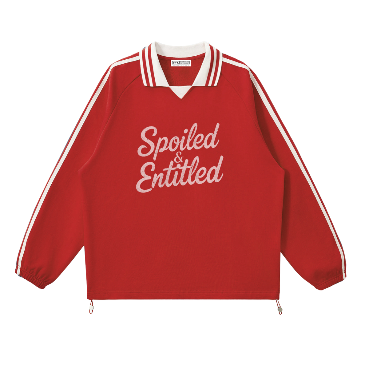 Spoiled &amp;  Entitled™ + STL Contrast Striped Collar Sweatshirt