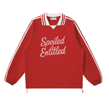 Spoiled &amp;  Entitled™ + STL Contrast Striped Collar Sweatshirt