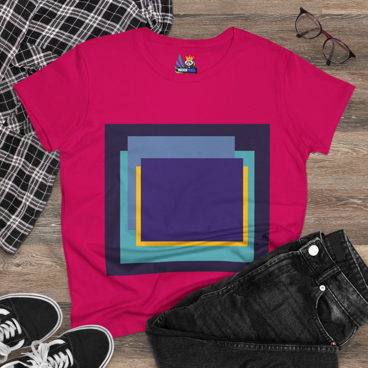 My Life in Purple Squares Cubed Contemporary Art Design Women&