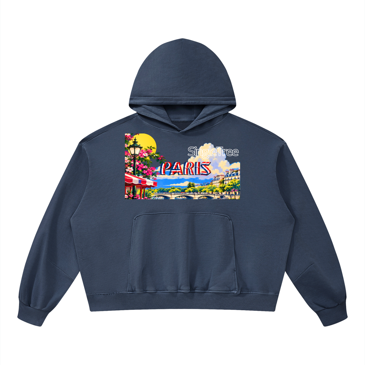 Paris Vive la France Unisex Boxy Vintage Washed Hoodie