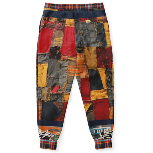Bastion of Glory Denim Print Patchwork Eco-Poly Unisex Joggers
