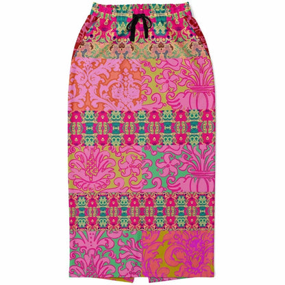 Gypsy Beat Pink Floral Patchwork Long Pocket Skirt