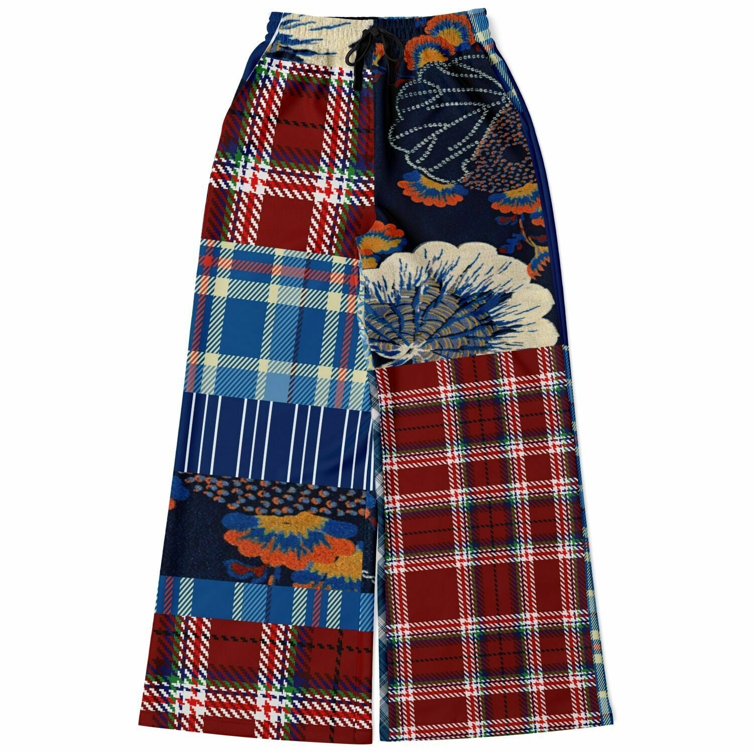 Andromeda Blue Hobo Patchwork Print Eco-Poly Wide Leg Pants