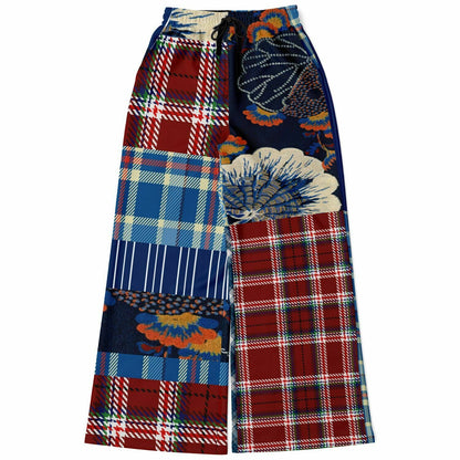 Andromeda Blue Hobo Patchwork Print Eco-Poly Wide Leg Pants