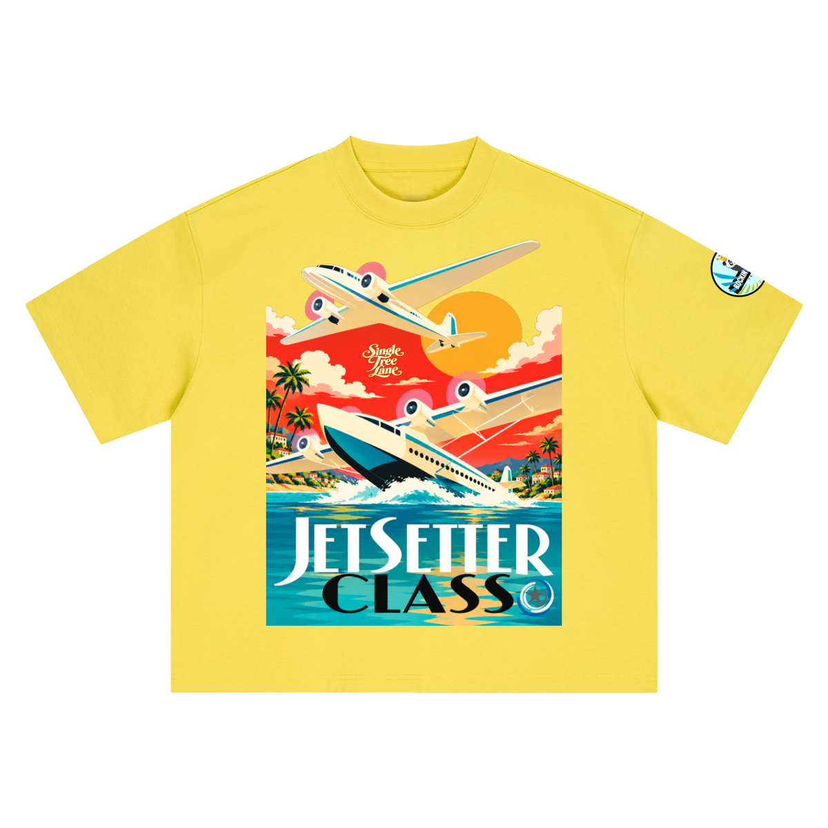 Jetsetter Class Luxury Travel Boxy Oversized Unisex T-Shirt