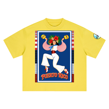 Spirit of Puerto Rico - Maracas Girl Boxy Oversized Unisex T-Shirt