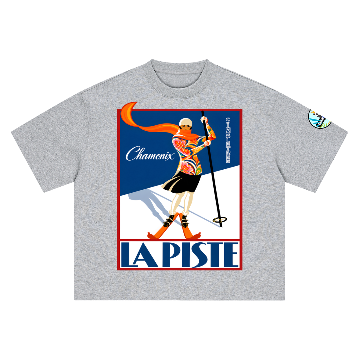 La Piste Faire du Ski Chamonix Boxy Oversized Unisex T-Shirt