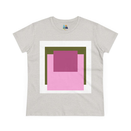 T-Shirt - Pink Rose Granny Quadruple Square Women&