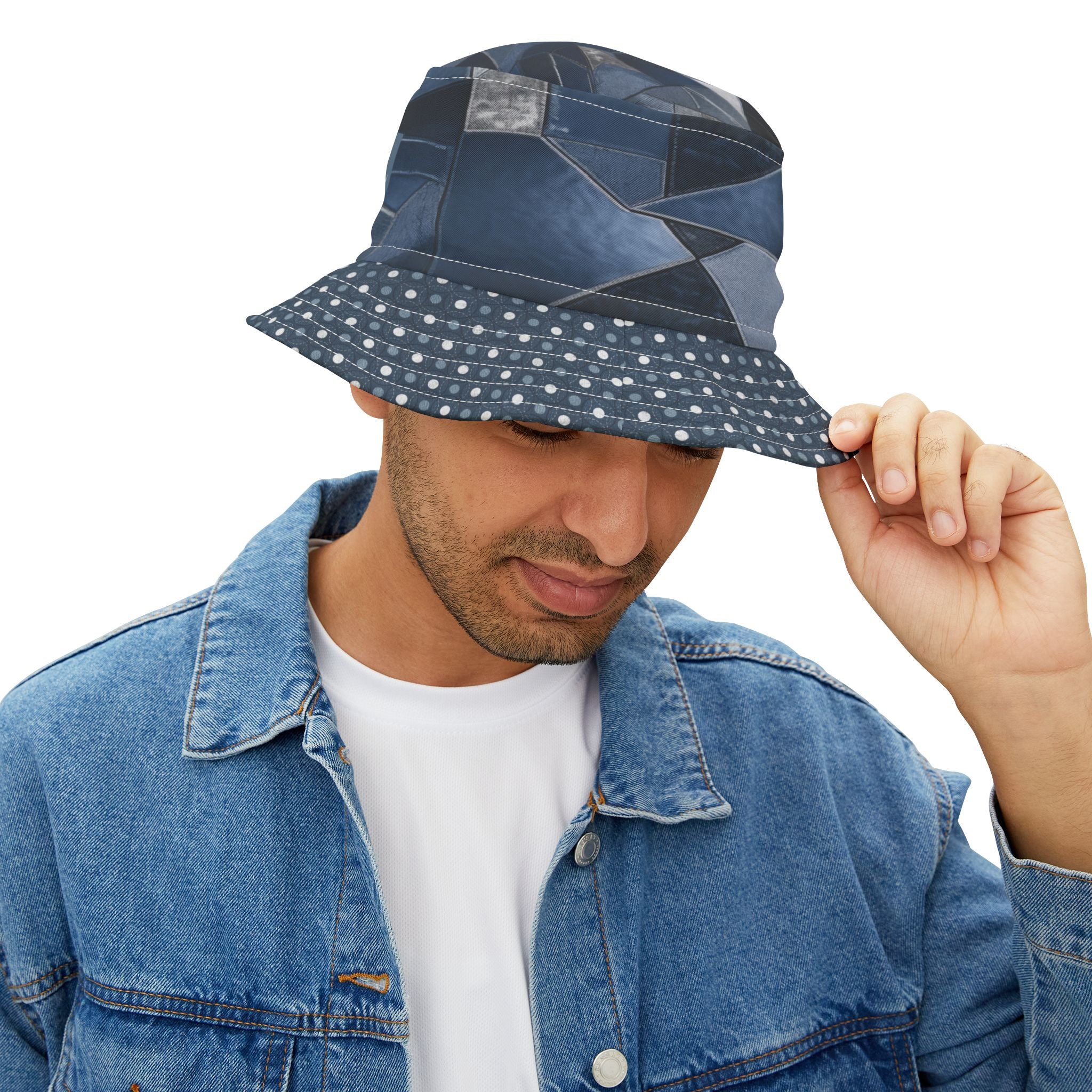 Dotted Indigo Kaleidoscope Vibrant Bucket Hat