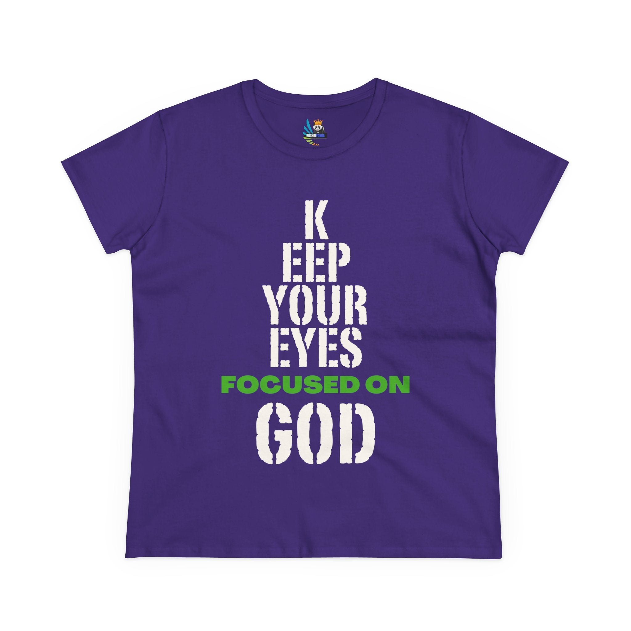 Keep Your Eyes Focused on God  Midweight Cotton Tee - Faith Based Tee