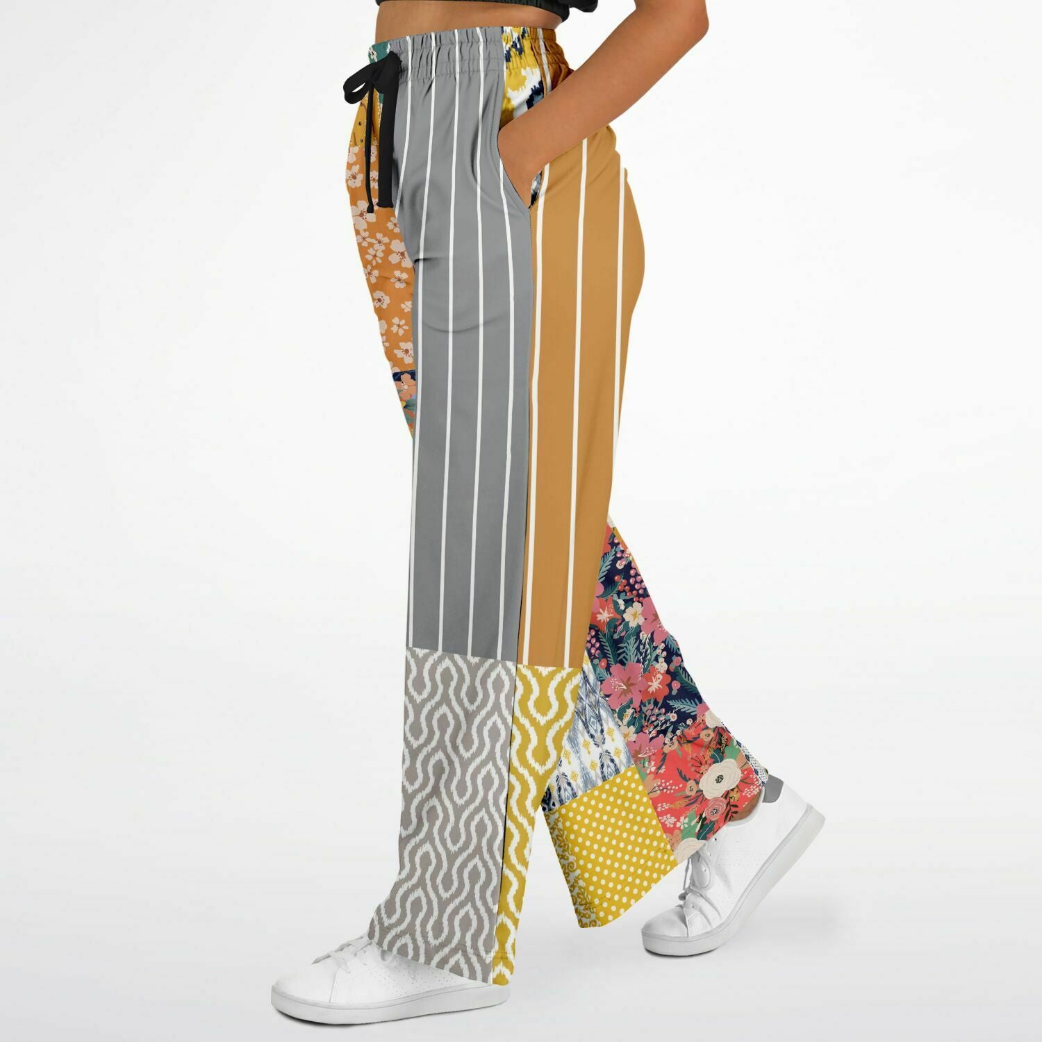 Tallulah Bankhead Striped Sin City Eco-Poly Wide Leg Pants