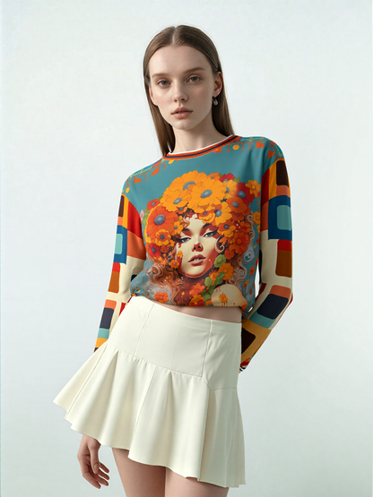 70s Girl in Bed of Flowers Unisex Sweatshirt (Gold Label)