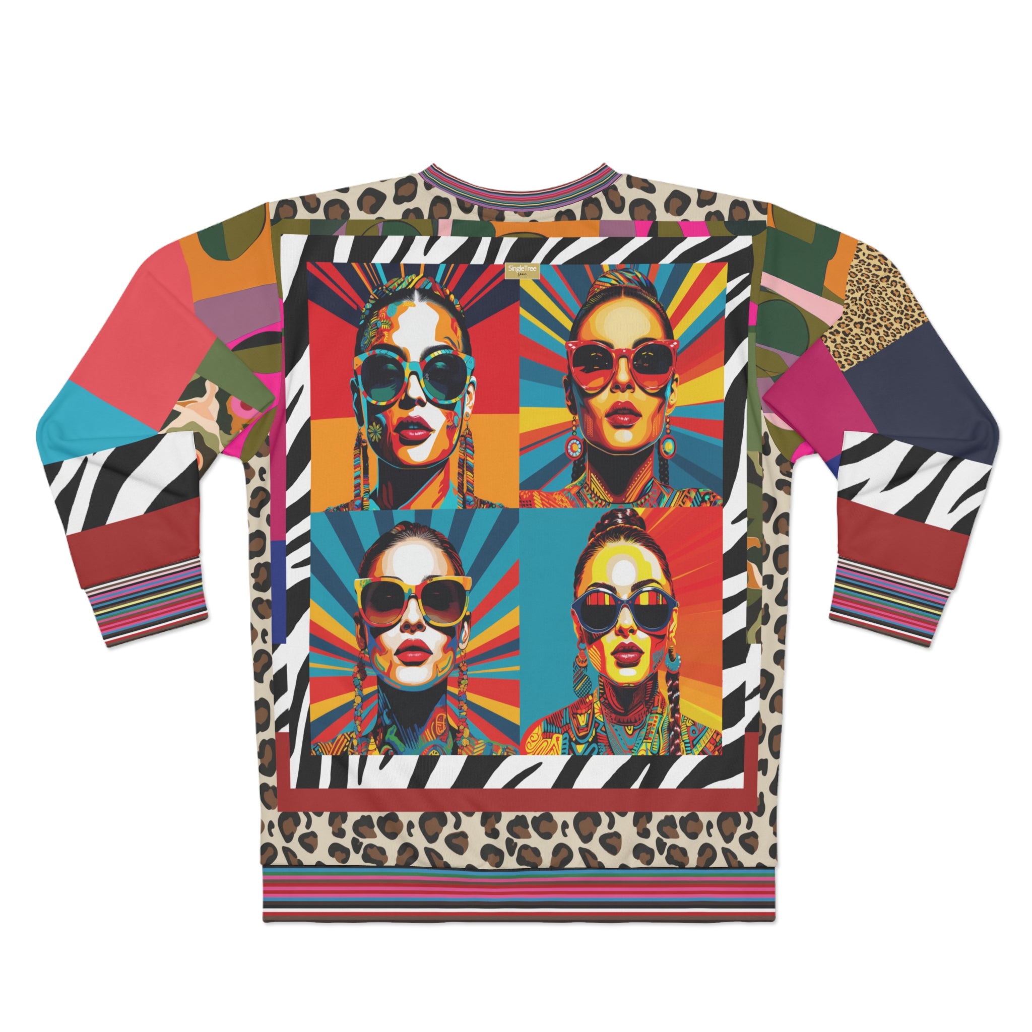 70s Rainbow Starburst Pop Star Colorblock Unisex Sweatshirt (Gold Label)