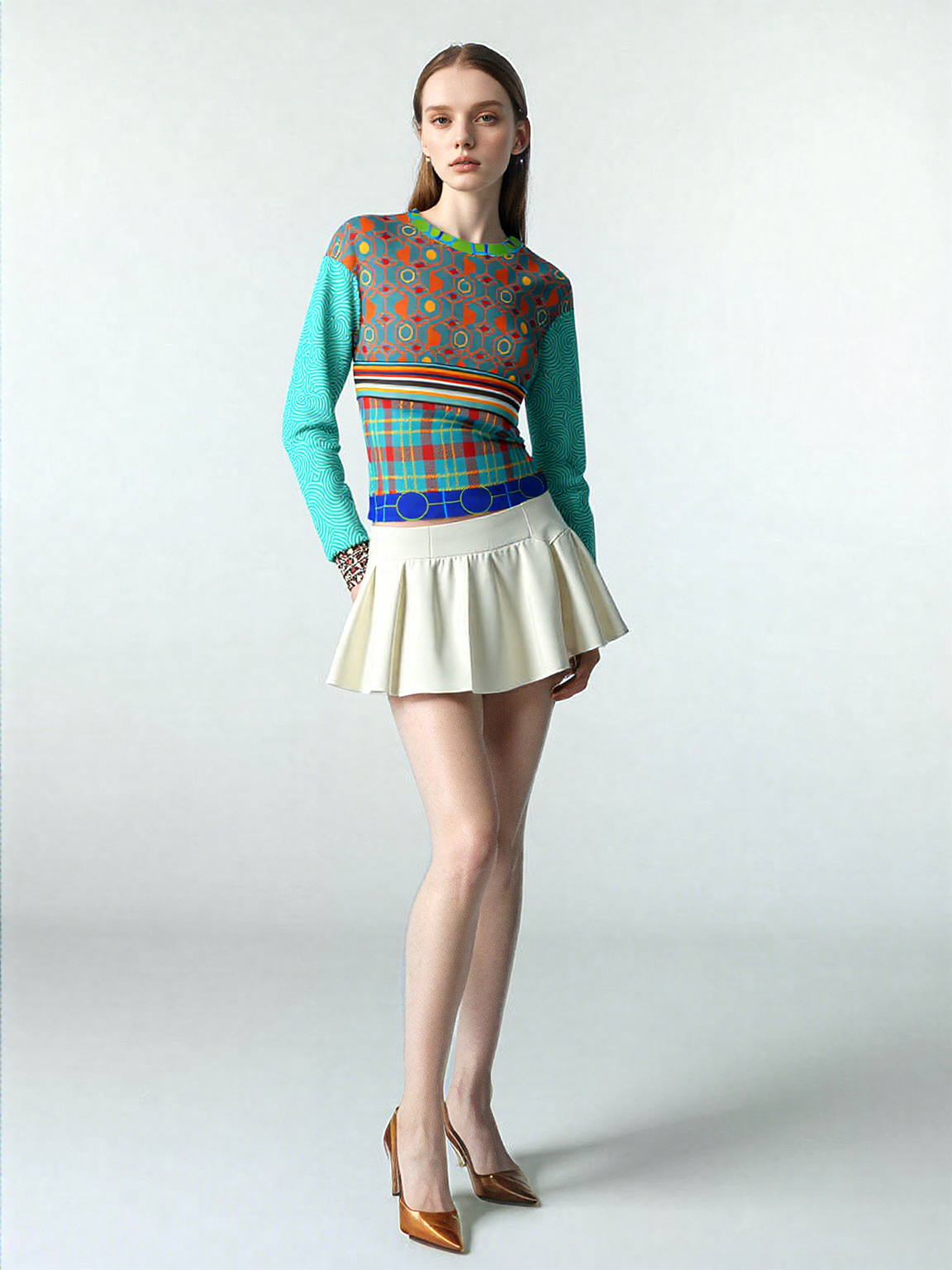 70s Retro Mixed Up Plaid Unisex Sweatshirt (Gold Label)