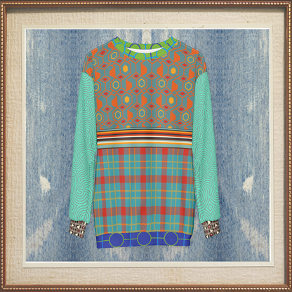 70s Retro Mixed Up Plaid Unisex Sweatshirt (Gold Label)