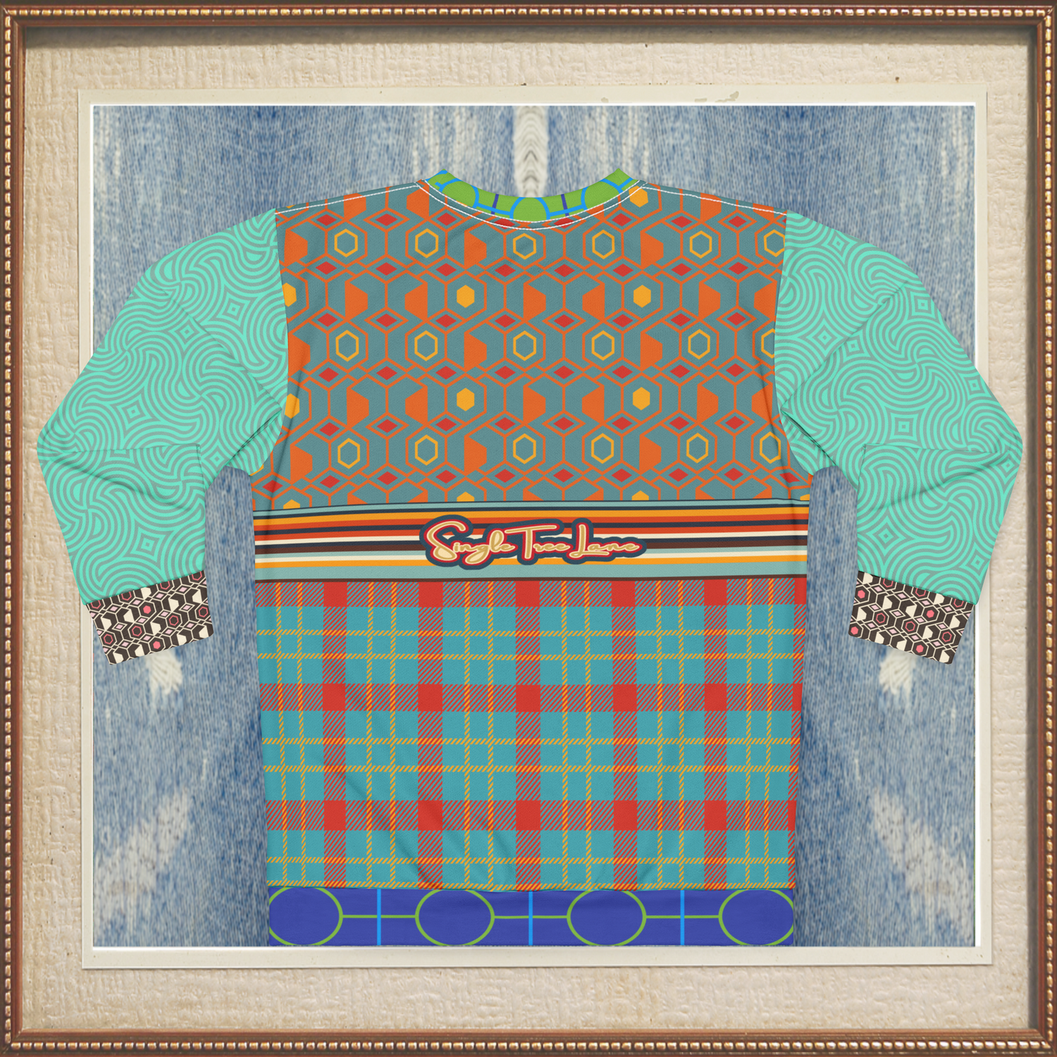 70s Retro Mixed Up Plaid Unisex Sweatshirt (Gold Label)