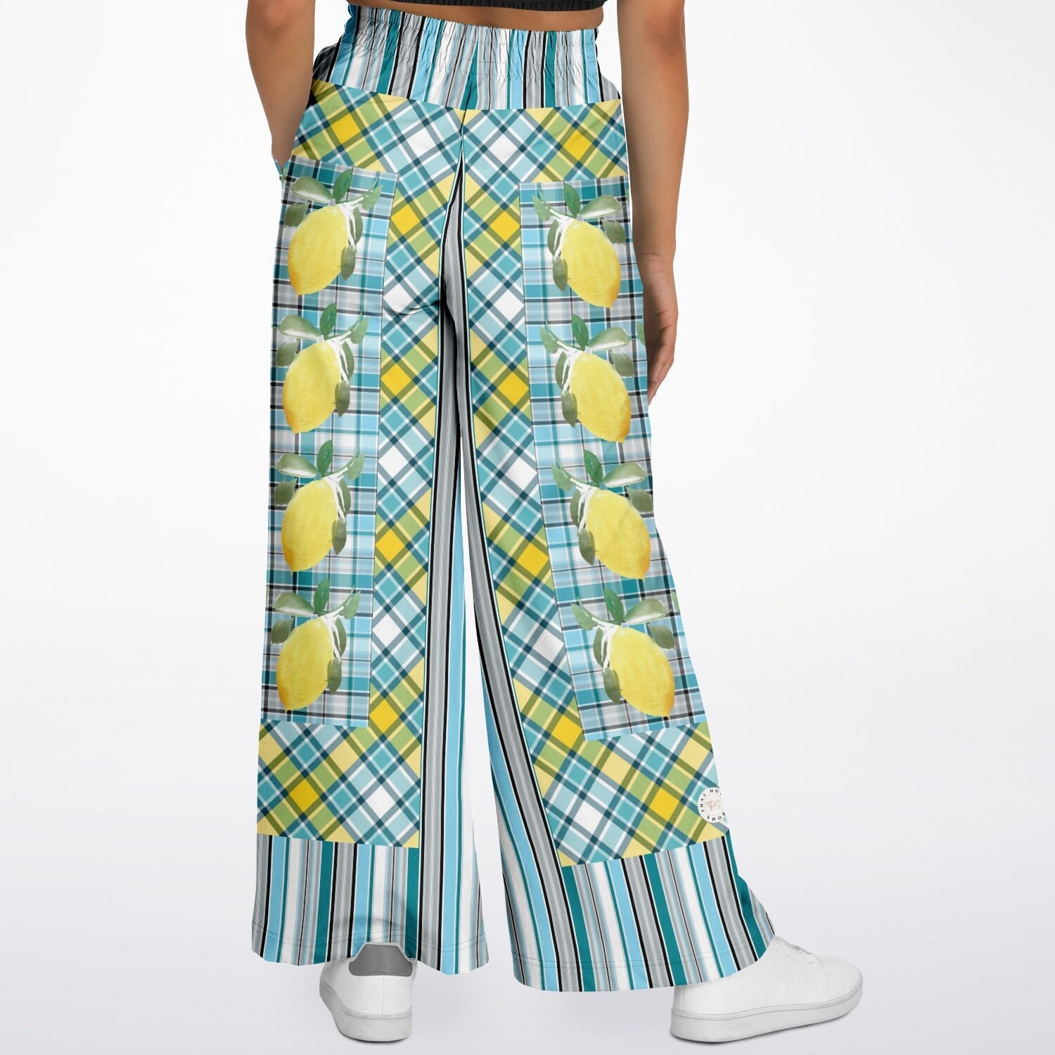 Lemon Zest Striped Eco-Poly Wide Leg Pants