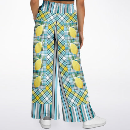 Lemon Zest Striped Eco-Poly Wide Leg Pants
