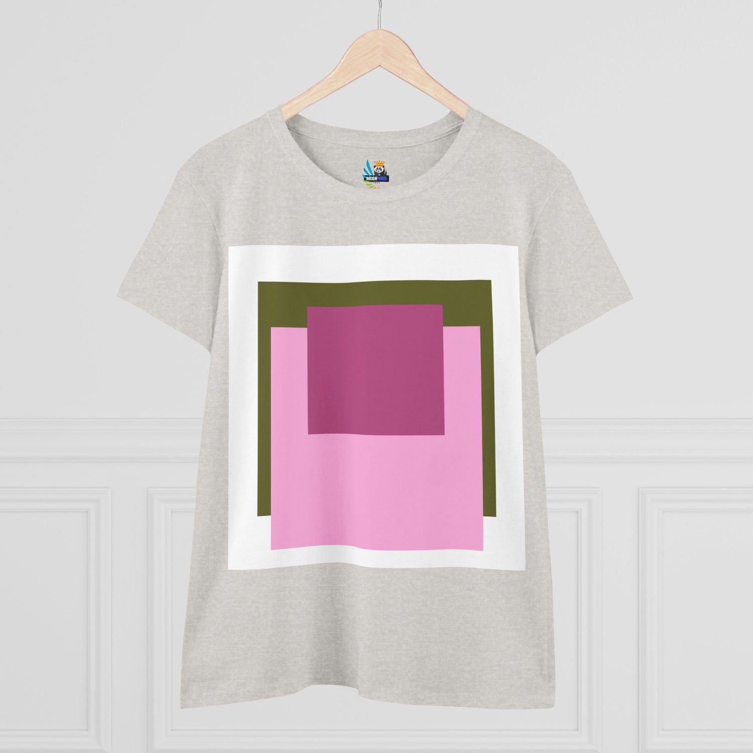 T-Shirt - Pink Rose Granny Quadruple Square Women&