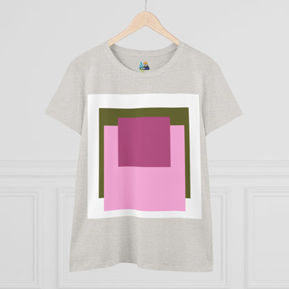 T-Shirt - Pink Rose Granny Quadruple Square Women&
