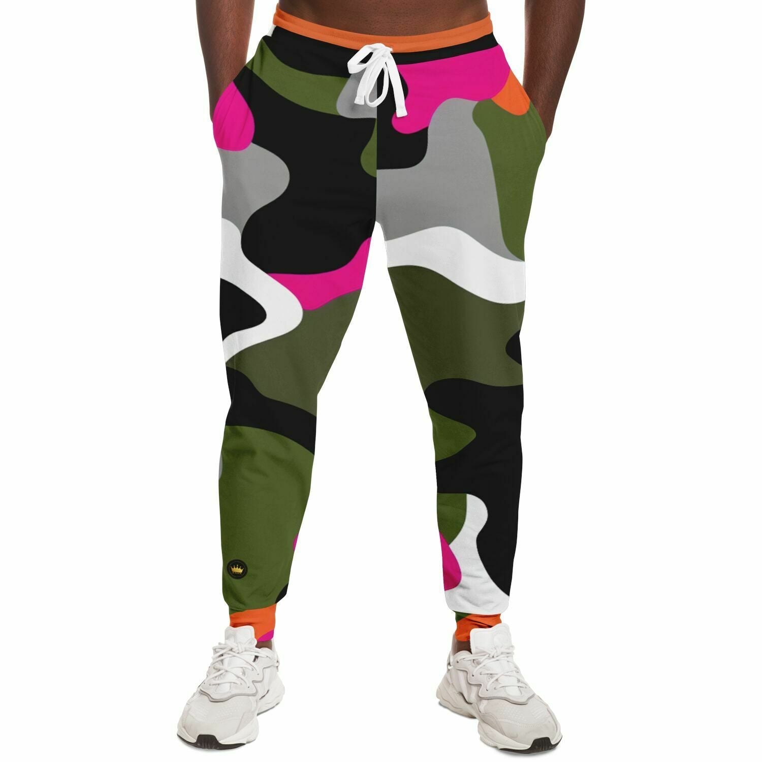 Hot Pink Black Dusk Camouflage Eco-Poly Unisex Joggers