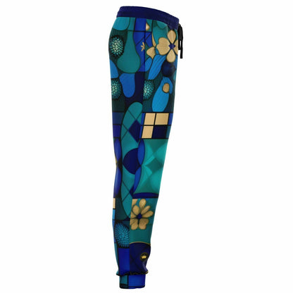 Blue Mystic Abstract Plaid Eco-Poly Unisex Joggers