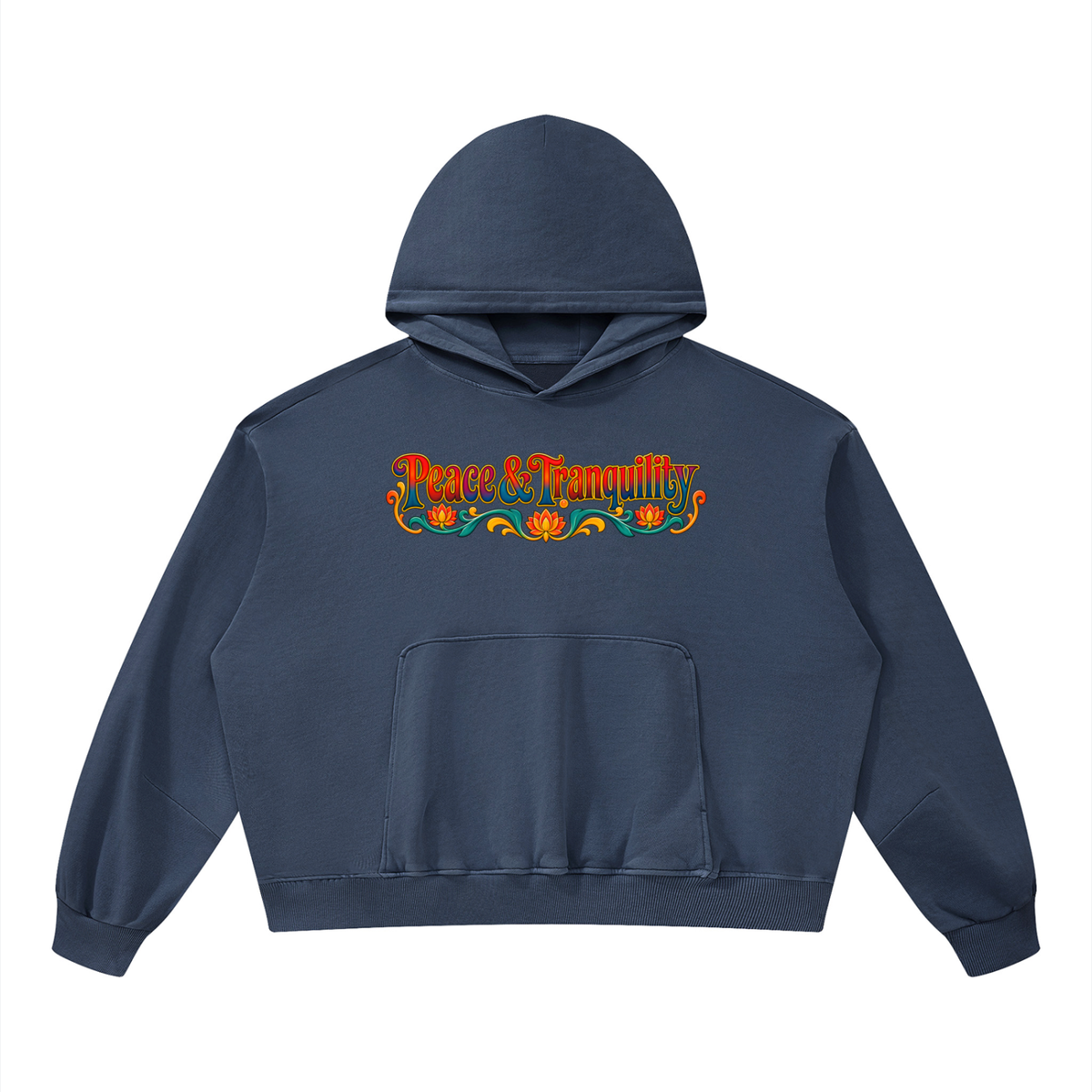 Peace &amp; Tranquility Elephant Unisex Boxy Vintage Washed Hoodie