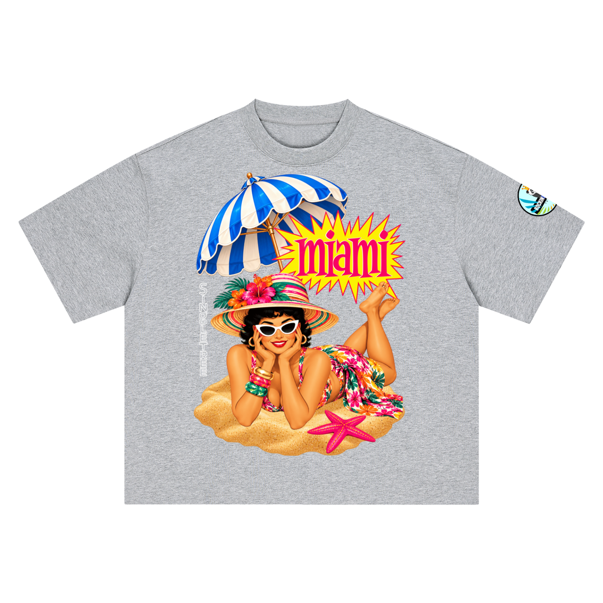 Miami Beach Girl on Vacation Boxy Oversized Unisex T-Shirt
