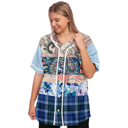 Dolores Park Paisley Print Short Sleeve Eco-Poly Baseball Jersey