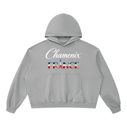 La Piste Faire du Ski Chamonix Unisex Boxy Vintage Washed Hoodie