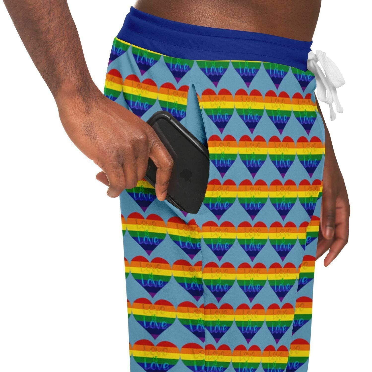 Love is Love in Sky Blue Eco-Poly Unisex Joggers
