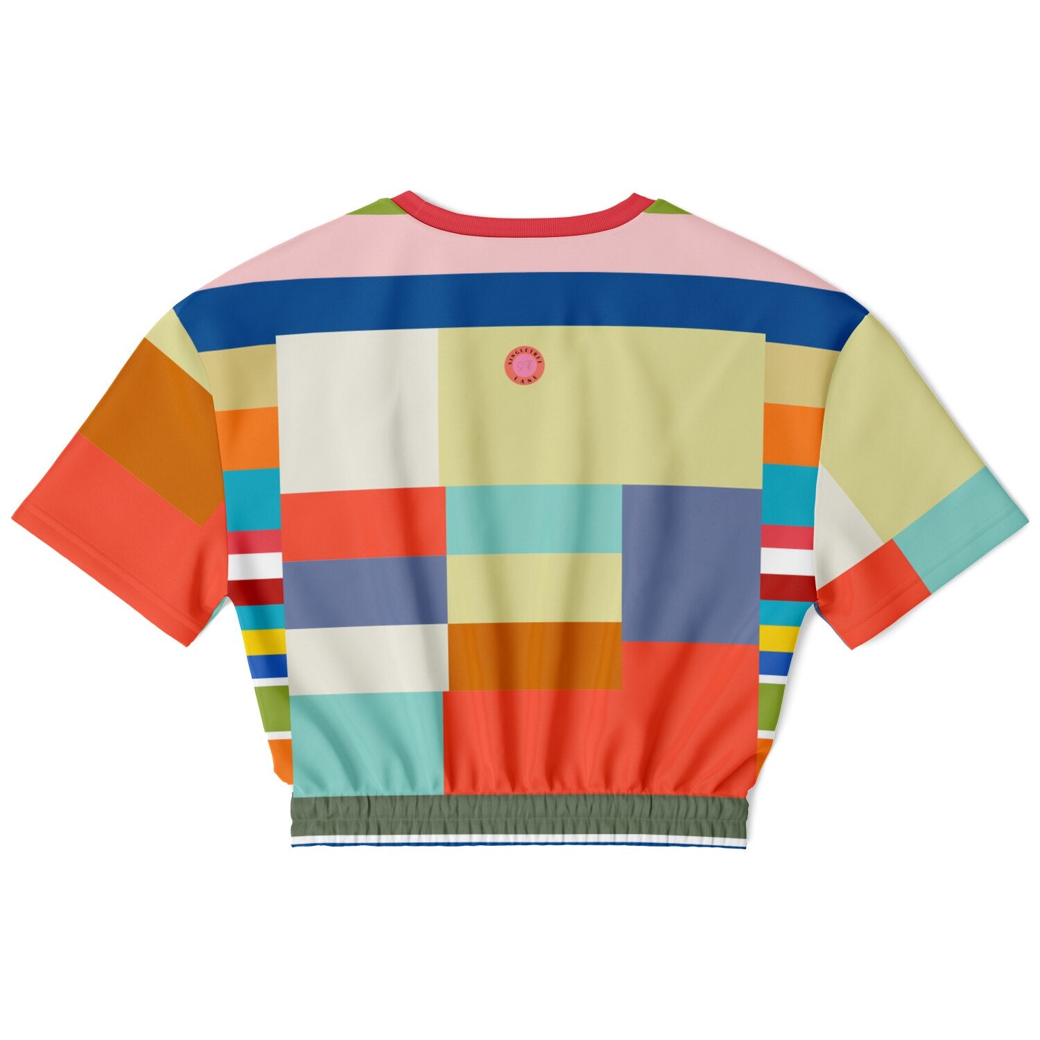 76 United Colorblock Eco-Poly Short Sleeve Cropped Pullover